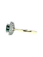 Load image into Gallery viewer, 18ct Yellow Gold Round Emerald Diamond Ring Left