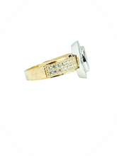 Load image into Gallery viewer, 9ct Gold Marquoise Cut Halo Cubic Engagement Wedding Ring Side
