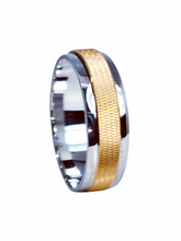 Load image into Gallery viewer, 9ct Rose White Spinner Band Size X 6.5 mm 1304427 5.2g Diagonal Left