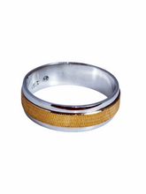 Load image into Gallery viewer, 9ct Rose White Spinner Band Size X 6.5 mm 1304427 5.2g Top