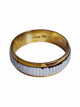 Load image into Gallery viewer, 9ct Two Tone Spinner Band Size Z 6.5mm 1304501 6.2g Top