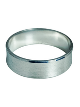 Load image into Gallery viewer, 9ct White Gold Matt Concave Band Size X 7 mm 4.3g 1304504 Top