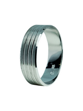 Load image into Gallery viewer, 9ct White Gold Matt Shiny Band Size X 7mm DiagL