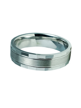 Load image into Gallery viewer, 9ct White Gold Matt Shiny Comfort Fit Band Top