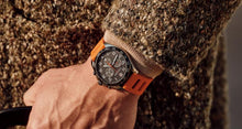 Load image into Gallery viewer, Victorinox Fieldforce 241893 White Markers On Black Dial Stainless Steel Case Orange Rubber Worn Shot 2