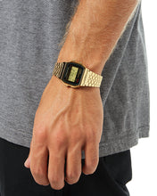 Load image into Gallery viewer, Casio Retro A159WGEA-1DF Black Dial Digital On Gold Stainless Steel Worn Shot Man