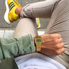 Load image into Gallery viewer, Casio Retro A168WG-9WDF Gold Dial Digital On Gold Stainless Steel Worn Shot Man