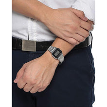 Load image into Gallery viewer, Casio Retro A168WA-1WDF Black Dial Digital On Stainless Steel Worn Shot Man