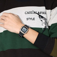 Load image into Gallery viewer, Casio Youth Series W-96H-9AVDF Matt Gold Case On Black Resin Worn Shot 2