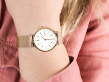Load image into Gallery viewer, Skagen Watc Signatur SKW2693 Ladies Gold On Mesh Worn Shot 2