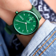 Load image into Gallery viewer, Skagen Watch Aaren Kulor SKW2804 36mm Green On Green Rubber Worn Shot 1