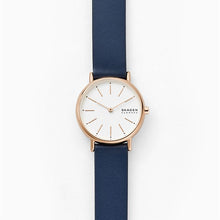 Load image into Gallery viewer, Skagen Signatur Watch SKW2838 Ladies Rose Gold On Blue Leather Enlarged