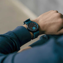 Load image into Gallery viewer, Skagen Signatur Field Watch SKW6539 42mm Black On Blue Silicone Worn Shot 3