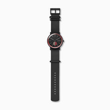 Load image into Gallery viewer, Skagen Signatur Field Watch SKW6540 42mm Black & Red On Black Silicone Full Length