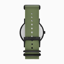Load image into Gallery viewer, Skagen Signatur Field Watch SKW6541 42mm Black & Tan On Green Silicone Clasp Shot