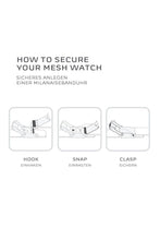 Load image into Gallery viewer, Skagen Signatur SKW6577 Unisex Grey On Mesh Clasp Instructions