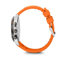 Load image into Gallery viewer, Victorinox Fieldforce 241893 White Markers On Black Dial Stainless Steel Case Orange Rubber Case Shot