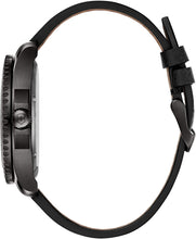 Load image into Gallery viewer, Victorinox Maverick 241787 Black Stainless Steel Case With Silver Markers On Black Dial On Black Leather Case Shot