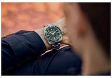 Load image into Gallery viewer, Victorinox Maverick 241934 Green Bezel With Silver Markers On Green Dial And Stainless Steel Worn Shot