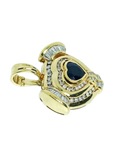 Load image into Gallery viewer, 18ct Blue Heart Sapphire Diamond Pendant Right Side
