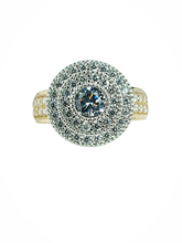 Load image into Gallery viewer, 9ct Gold Brillaint Cut Double Halo Cubic Engagement Wedding Ring Front
