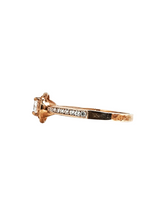 Load image into Gallery viewer, 9ct Rose Gold Brillaint Cut Halo Cubic Engagement Wedding Ring L Side
