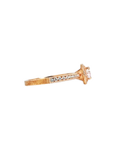 Load image into Gallery viewer, 9ct Rose Gold Brillaint Cut Halo Cubic Engagement Wedding Ring R Side
