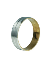 Load image into Gallery viewer, 9ct Two Tone Matt Band Size W 6mm 1304500 4g Diagonal L
