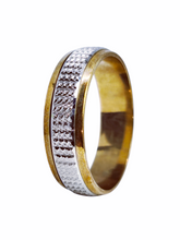 Load image into Gallery viewer, 9ct Two Tone Spinner Band Size Z 6.5mm 1304501 6.2g Diagonal Left
