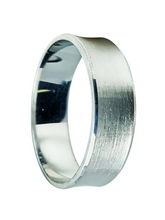 Load image into Gallery viewer, 9ct White Gold Matt Concave Band Size X 7 mm 4.3g 1304504 Diagonal Right
