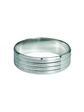 Load image into Gallery viewer, 9ct White Gold Matt Shiny Band Size X 7mm Front
