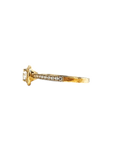 Load image into Gallery viewer, 9ct Yellow Gold Brillaint Cut Halo Cubic Engagement Wedding Ring L Side
