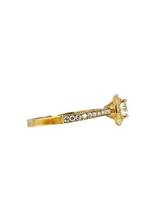 Load image into Gallery viewer, 9ct Yellow Gold Brillaint Cut Halo Cubic Engagement Wedding Ring R Side
