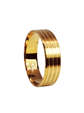 Load image into Gallery viewer, 9ct Yellow Gold Matt Shiny Band Size Z 7mm Diagonal Rig
