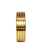 Load image into Gallery viewer, 9ct Yellow Gold Matt Shiny Band Size Z 7mm Standing
