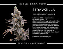 Load image into Gallery viewer, Umami Seed Co Strawzilla Strain Card
