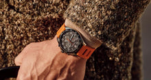 Load image into Gallery viewer, Victorinox Fieldforce 241893 White Markers On Black Dial Stainless Steel Case Orange Rubber Worn Shot 2

