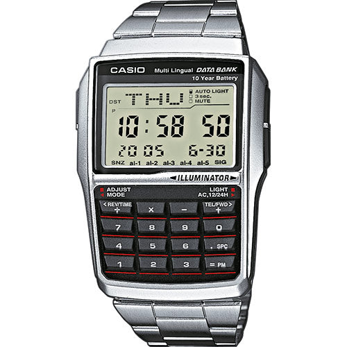Casio Data Bank DBC-32D-1ADF On Stainless Steel Wrist Shot