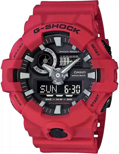 Casio G Shock GA-700-4ADR Red Wrist Shot