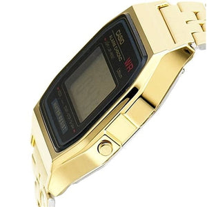 Casio Retro A159WGEA-1DF Black Dial Digital On Gold Stainless Steel Case Shot