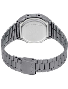 Casio Retro A168WGG-1ADF Black Dial Digital On Gun Metal Stainless Steel Clasp Shot