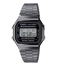 Load image into Gallery viewer, Casio Retro A168WGG-1ADF Black Dial Digital On Gun Metal Stainless Steel Wrist Shot
