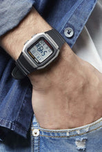 Load image into Gallery viewer, Casio Youth Series W-96H-1AVDF Matt Silver Case On Black Resin Worn Shot
