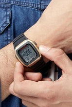 Load image into Gallery viewer, Casio Youth Series W-96H-9AVDF Matt Gold Case On Black Resin Worn Shot 
