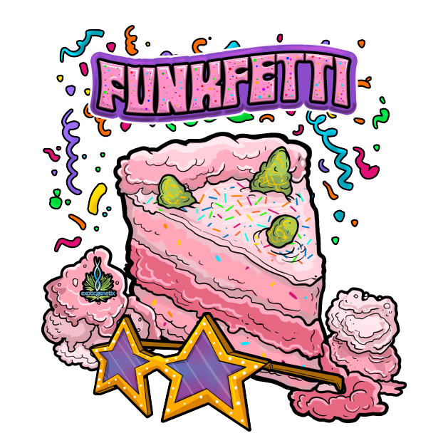 Exotic Genetix Funkfetti Cake Mix x Power Sherb Logo