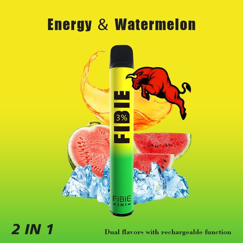 FIBIE Vape Dual Flavour Energy Watermelon 1200 Puffs 30mg Nicotine