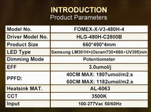 Load image into Gallery viewer, MEIJIU FOMEX-X-V3 480W Samsung LM301H Quantum Board with UV and IR
