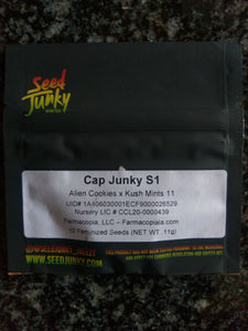 Seed Junky Capulator Collab 10 Fems Cap Junky S1 Alien Cookies x Kush Mints 11 10 Fems Back