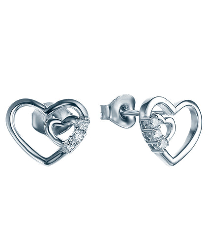 Silver Lining Sterling Silver Double Heart Earrings SE000010 R409 Sale R269
