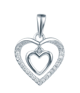 Silver Lining Sterling Silver Double Heart Pendant SP00002 R319 Sale R199